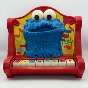 Vintage Working Sesame Street Cookie Monster Toy Piano 1976 Child Guidance